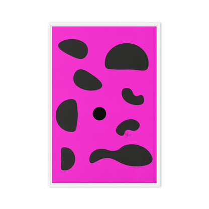 Dots pink framed canvas