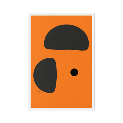 Opposite dots orange framed canvas