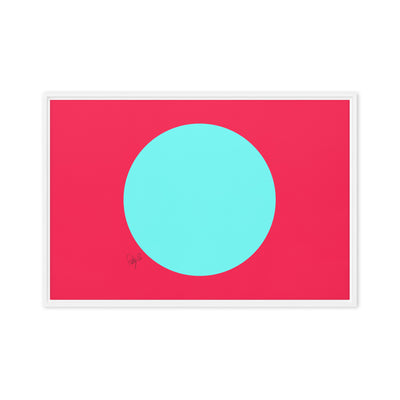 Circling around pink framed canvas