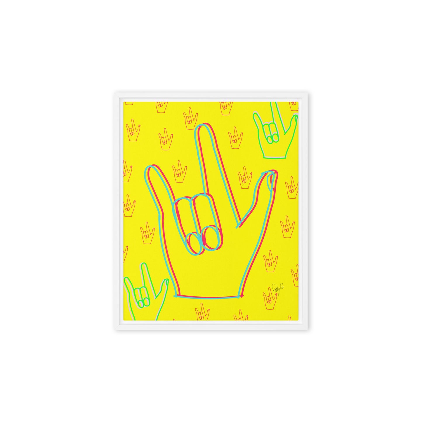 I love you sign language framed canvas