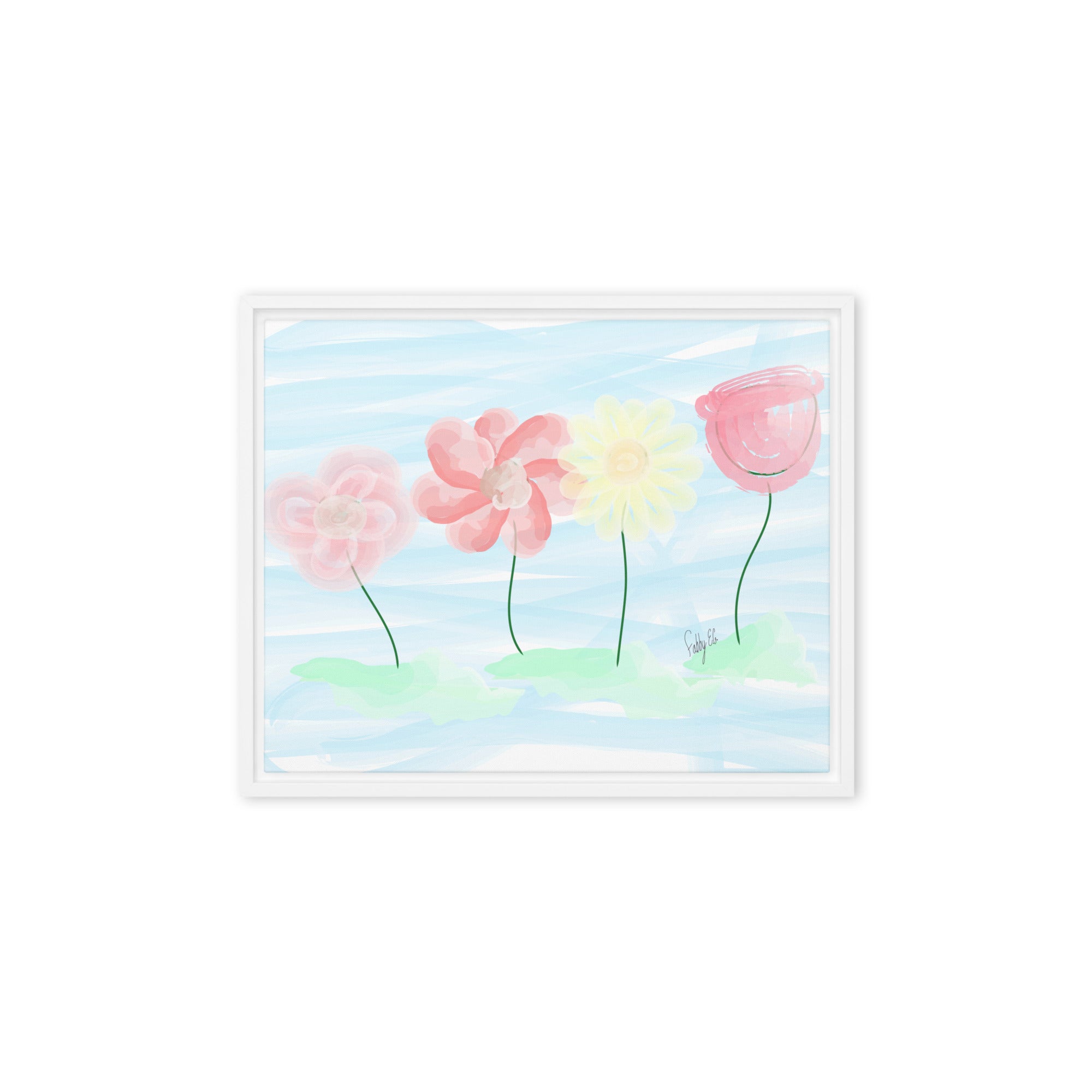 Buy myself flowers framed canvas
