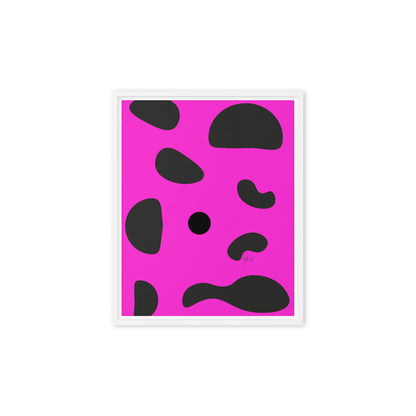 Dots pink framed canvas