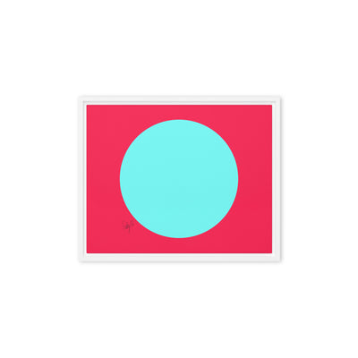 Circling around pink framed canvas