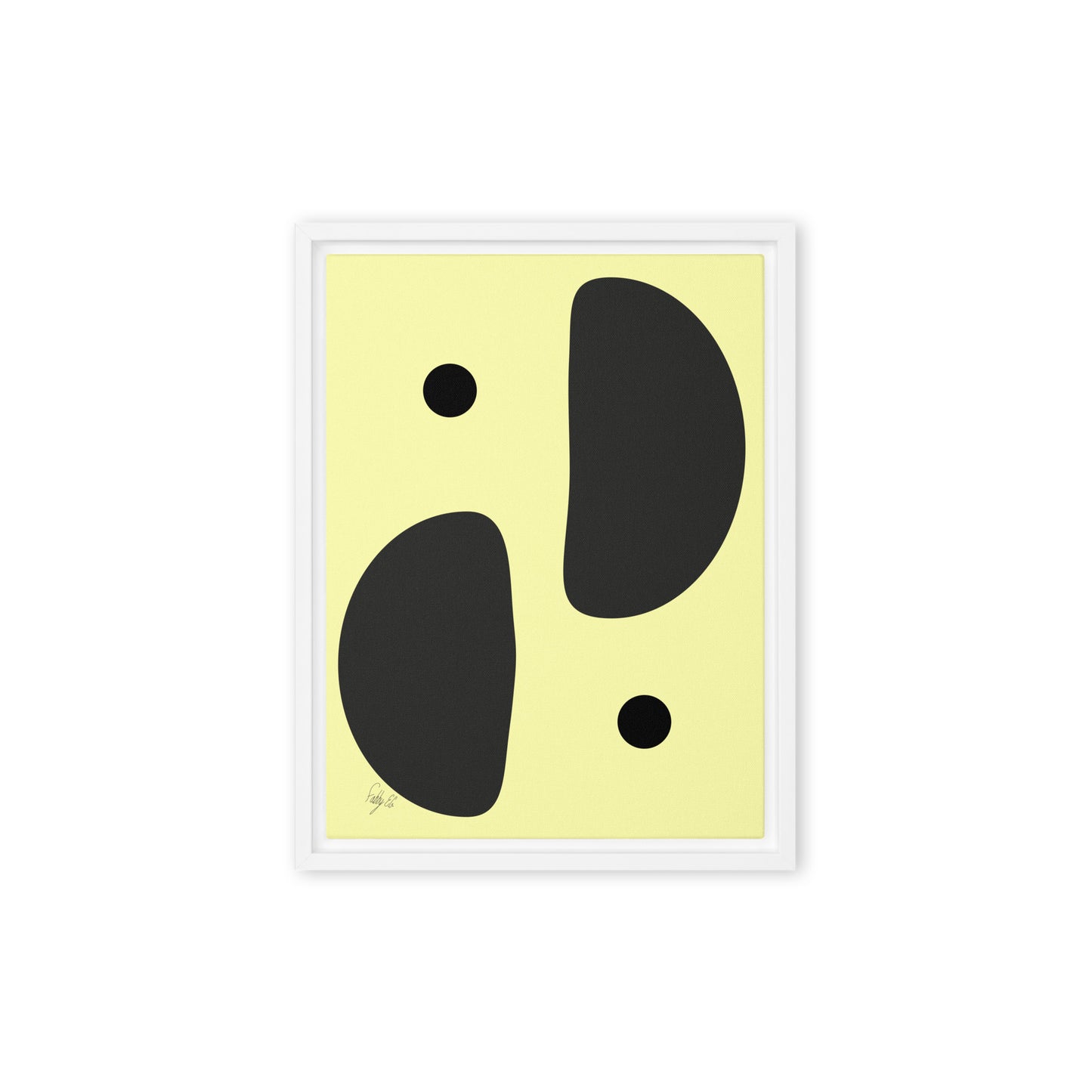 Mirror effect dots yellow warmth framed canvas