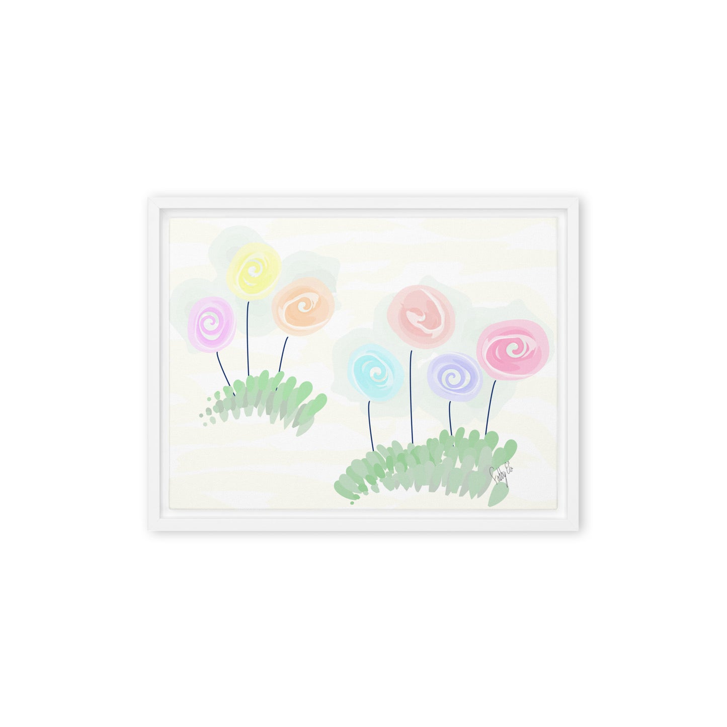 Women’s day flowers framed canvas