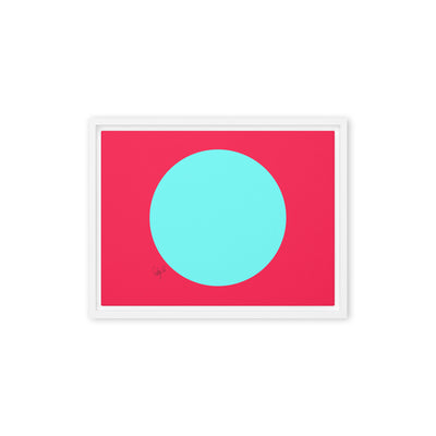 Circling around pink framed canvas