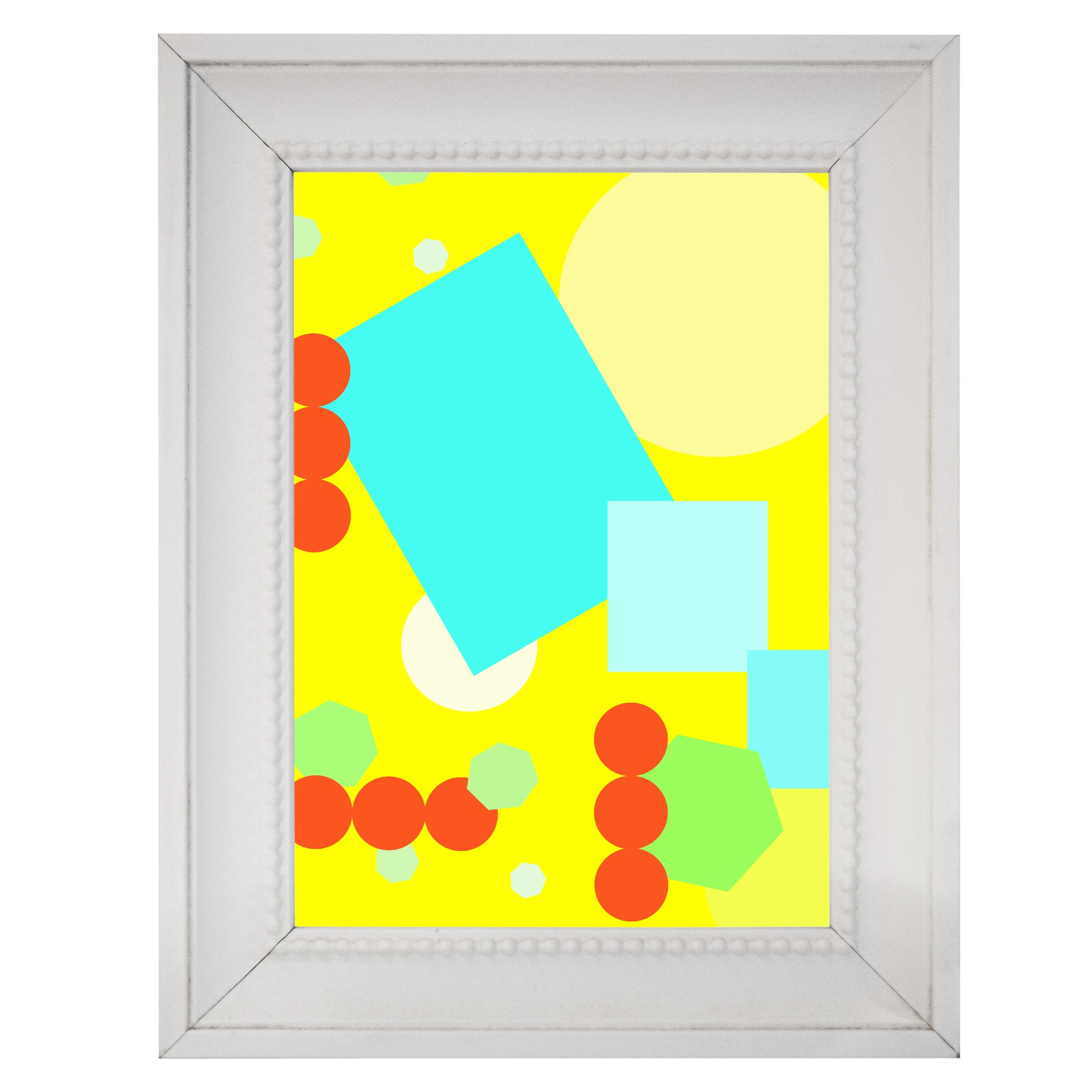 Geometric shapes in yellow Poster