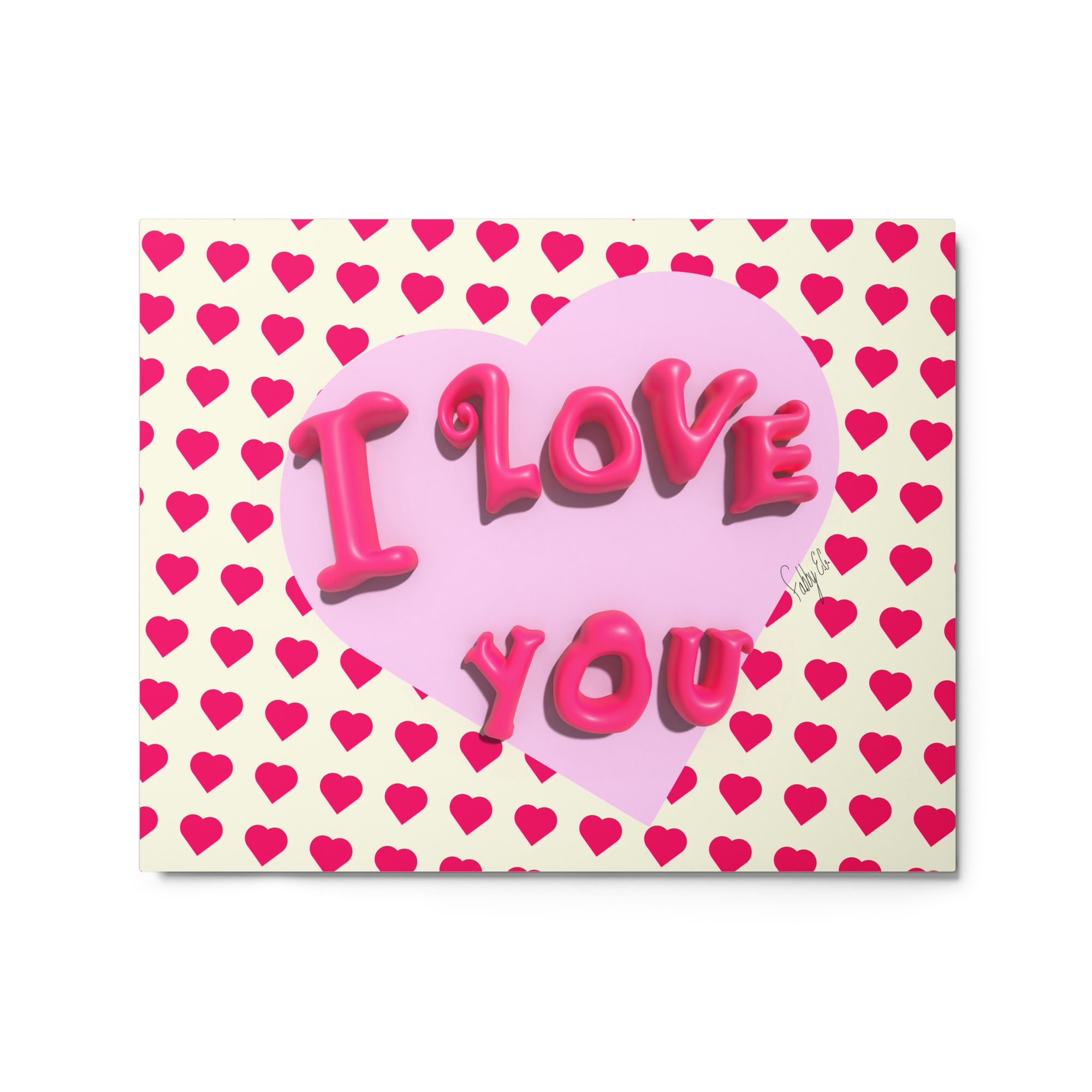 I love you heart metal prints