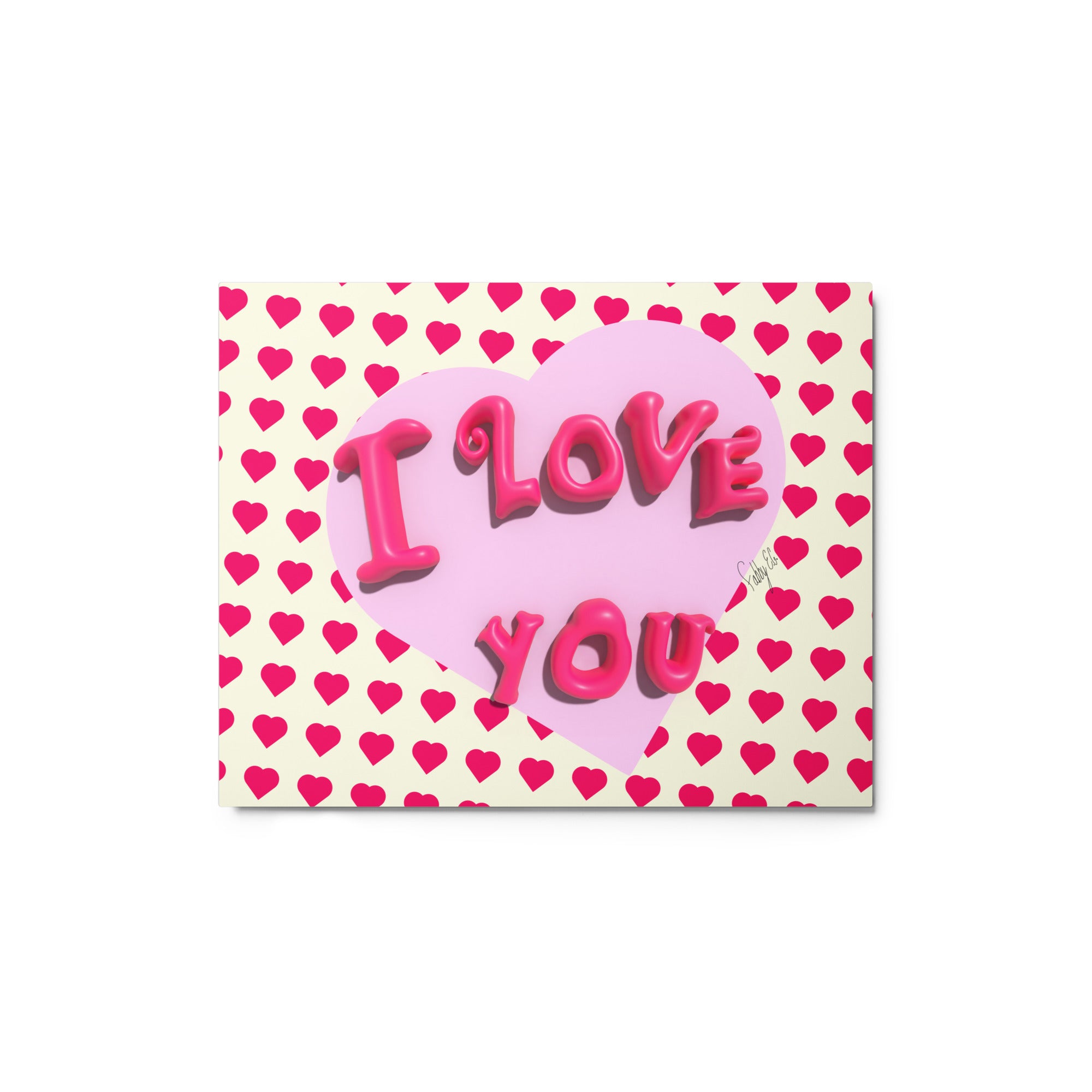 I love you heart metal prints