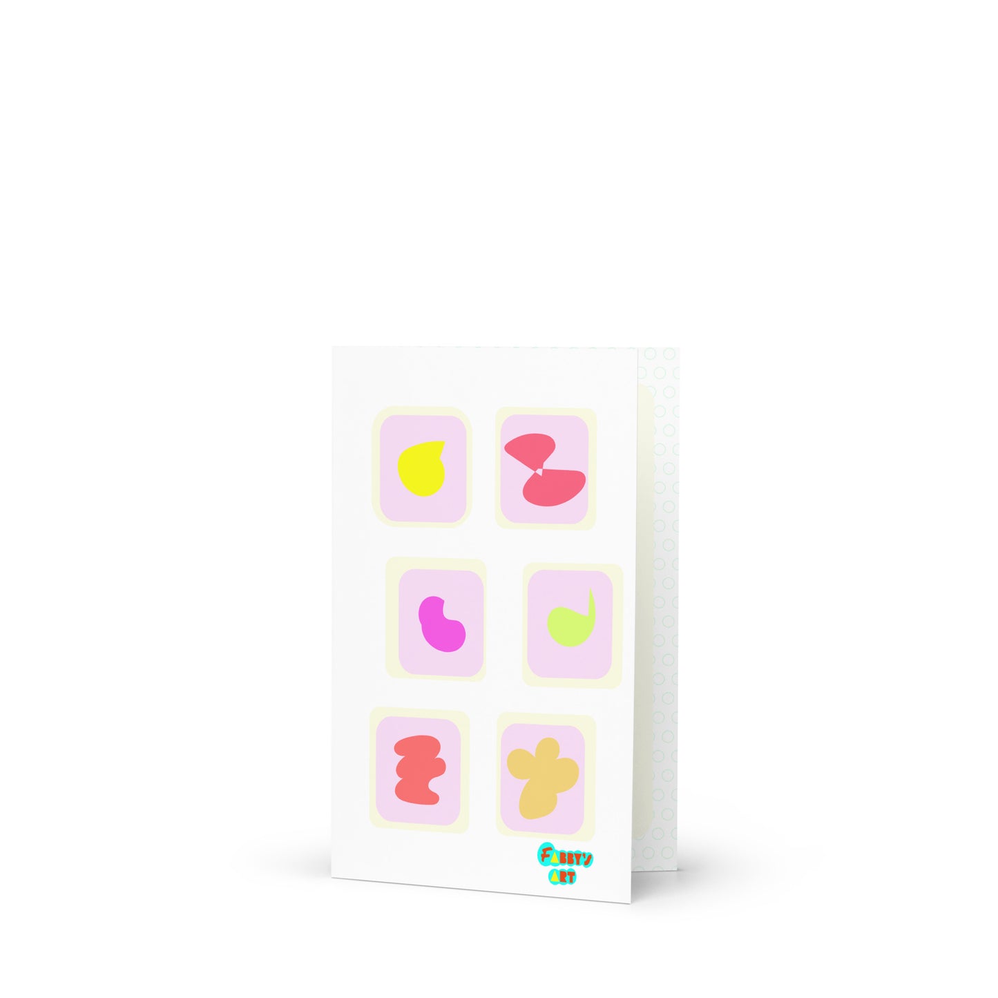 Pink squares in motion, Greeting Card