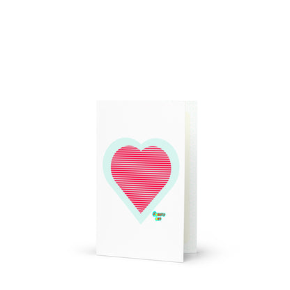 Red heart stripes, Greeting Card