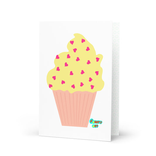 Yellow cupcake, Greeting Card