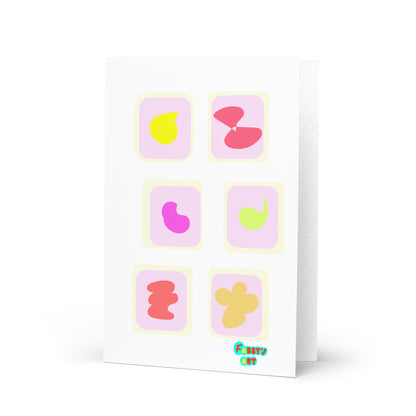 Pink squares in motion, Greeting Card