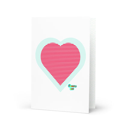 Red heart stripes, Greeting Card