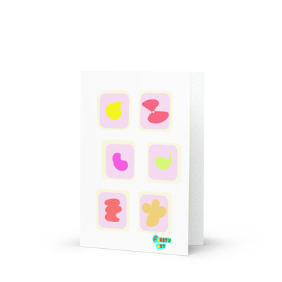 Pink squares in motion, Greeting Card