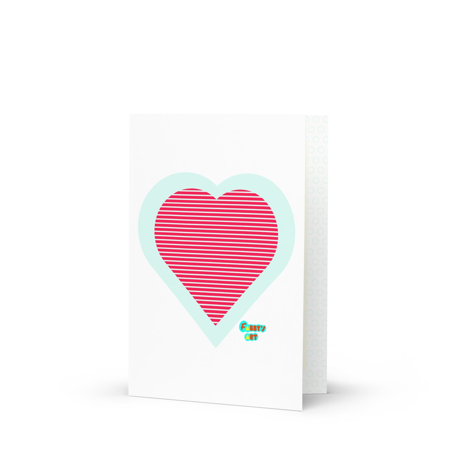 Red heart stripes, Greeting Card