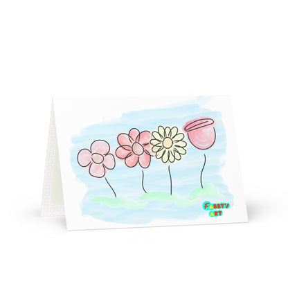 Buying myself four flowers, Greeting Card