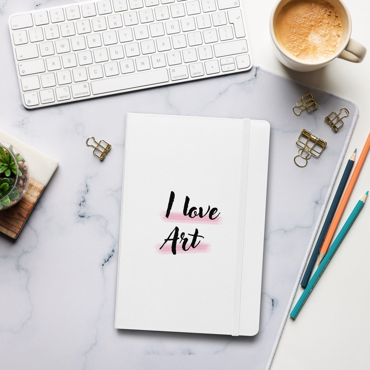 I love art Hardcover bound notebook