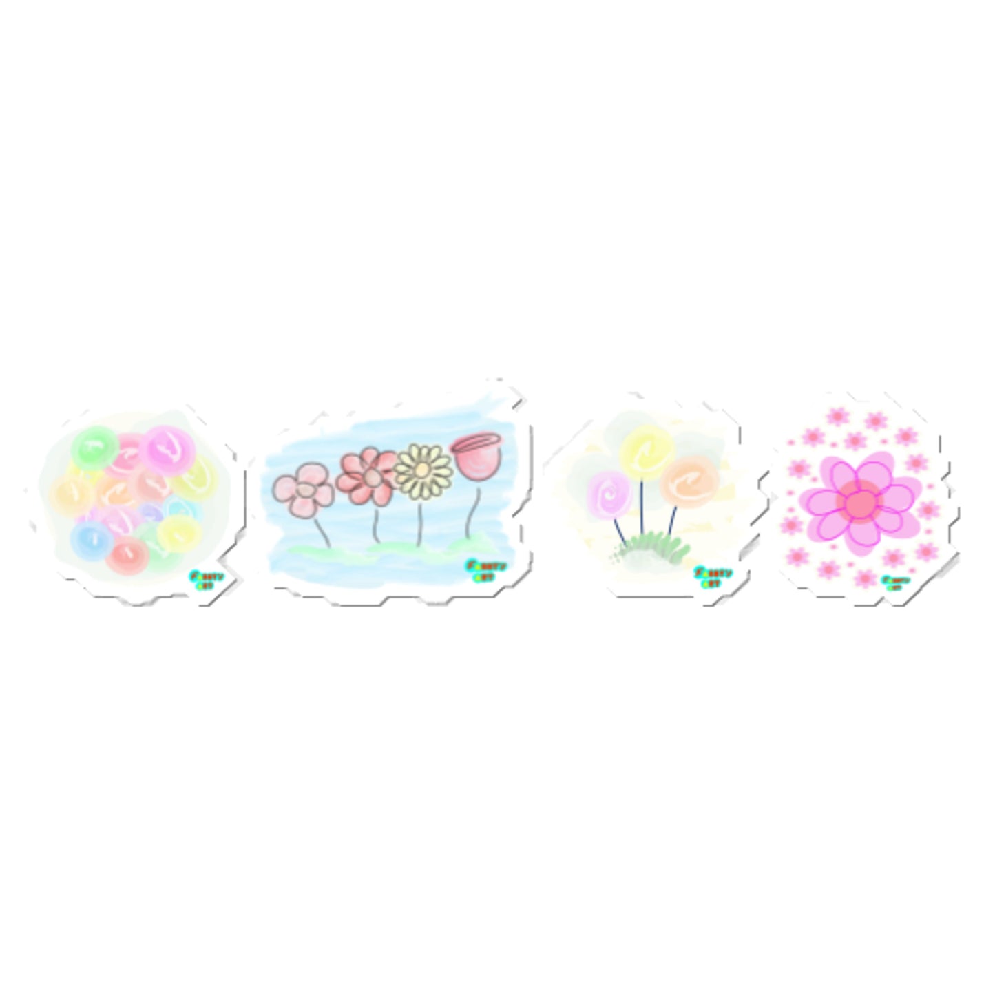 Kiss-Cut Stickers Group Designs 5: flowers in season