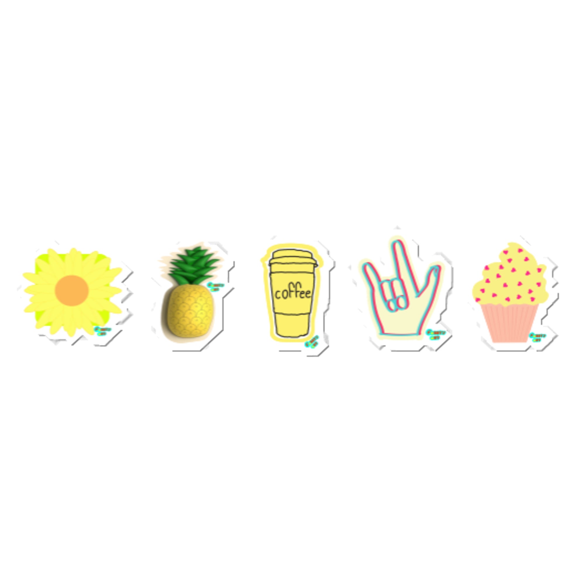 Kiss-Cut Stickers Group Designs 7: yellow color influence