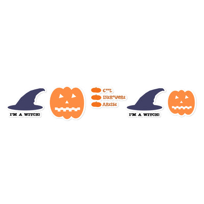 Pumpkin, witch hat, cool introvert artist, Stickers