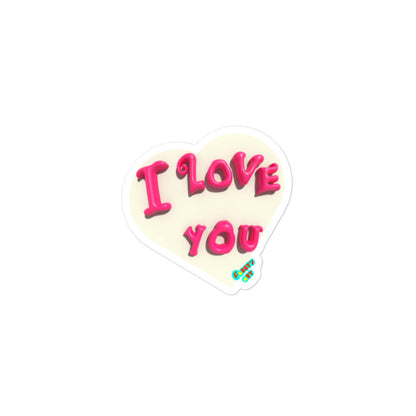 I love you heart, Kiss-Cut Sticker