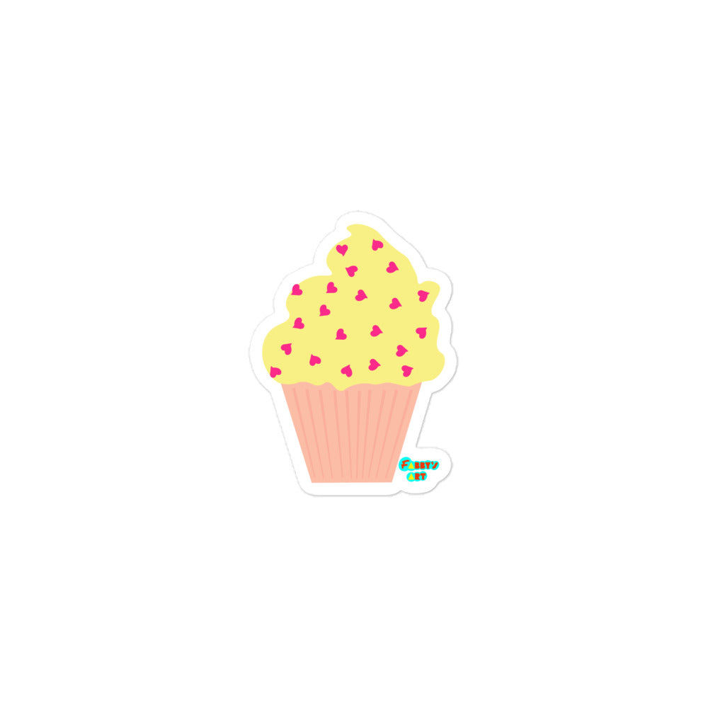 Yellow cupcake, Kiss-Cut Sticker