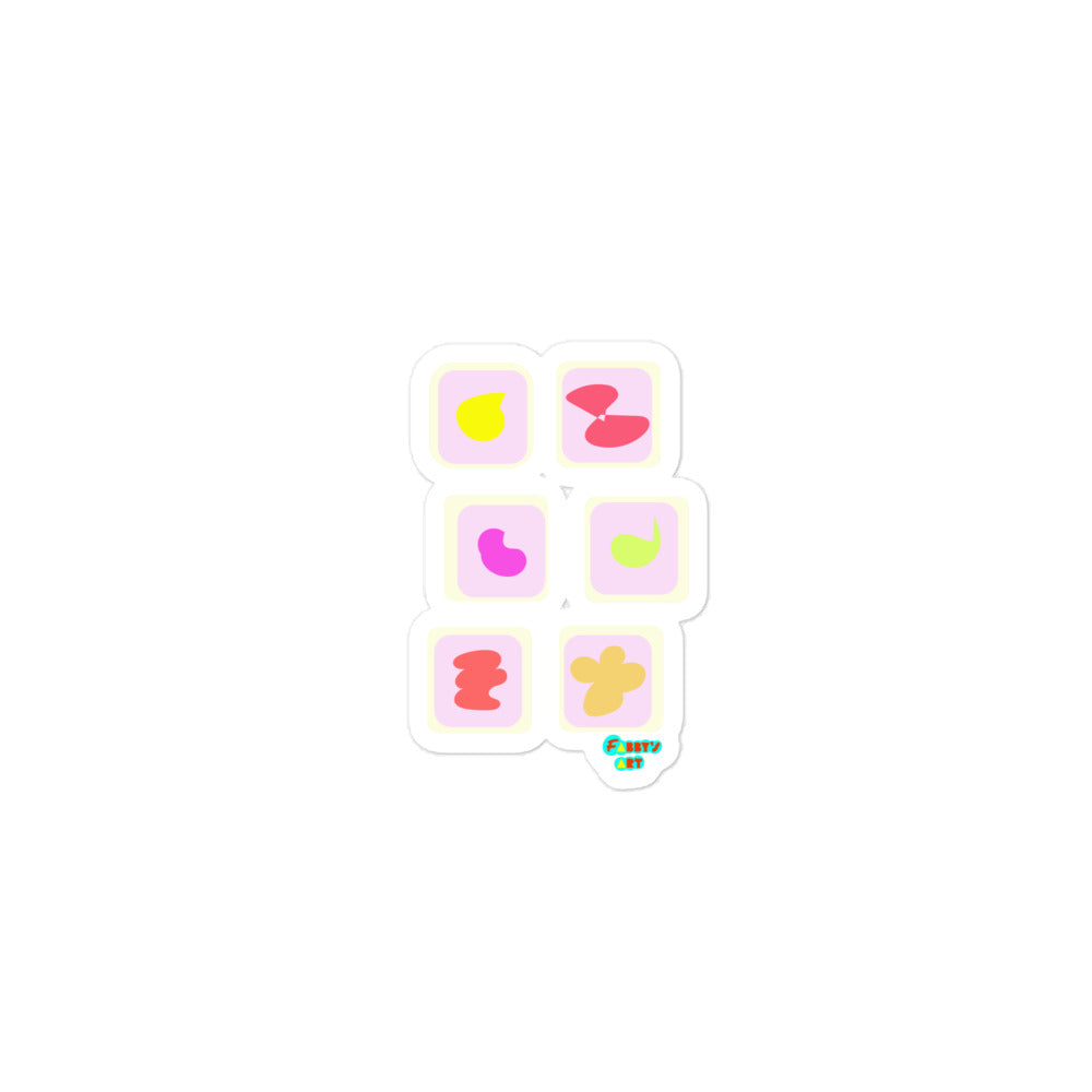 Pink squares in motion, Kiss-Cut Sticker