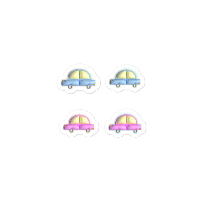 Kiss-Cut Stickers Group Designs 8: pink cars and blue cars