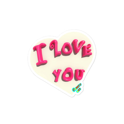 I love you heart, Kiss-Cut Sticker