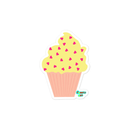 Yellow cupcake, Kiss-Cut Sticker