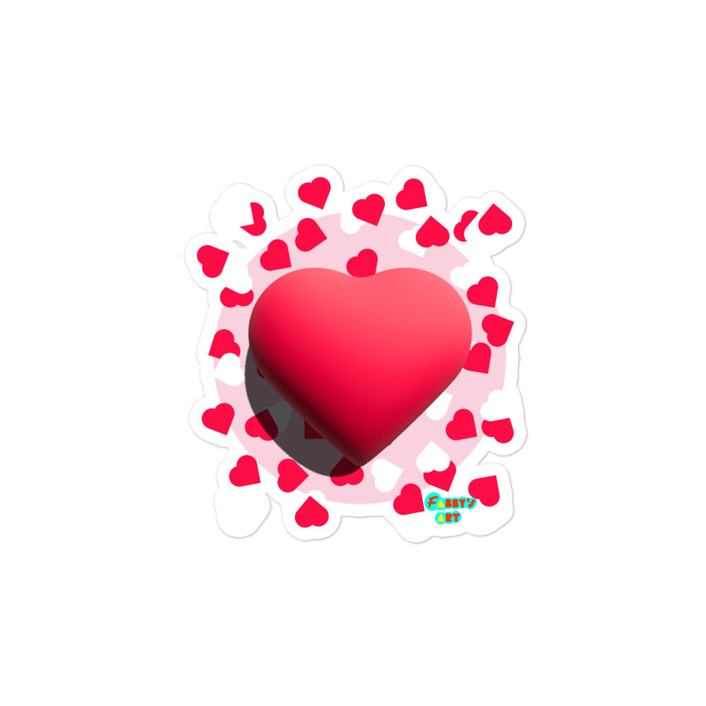 Valentines heart 3D, Kiss-Cut Sticker