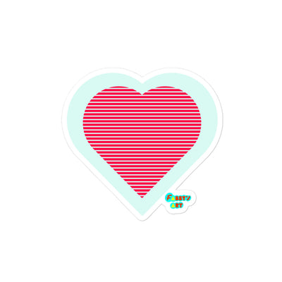 Red heart stripes, Kiss-Cut Sticker