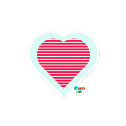 Red heart stripes, Kiss-Cut Sticker