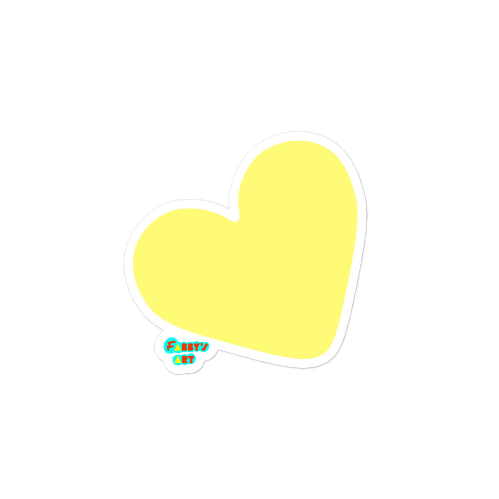 Yellow heart, Kiss-Cut Sticker