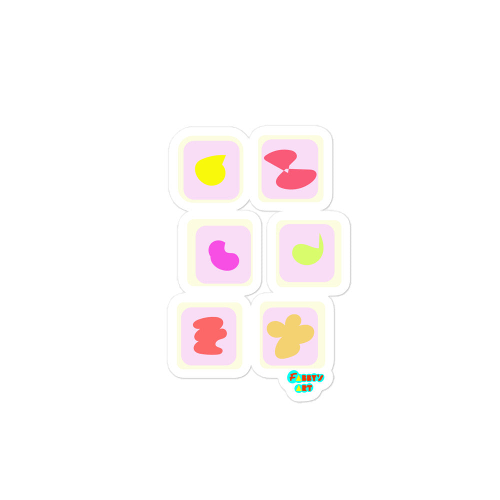 Pink squares in motion, Kiss-Cut Sticker