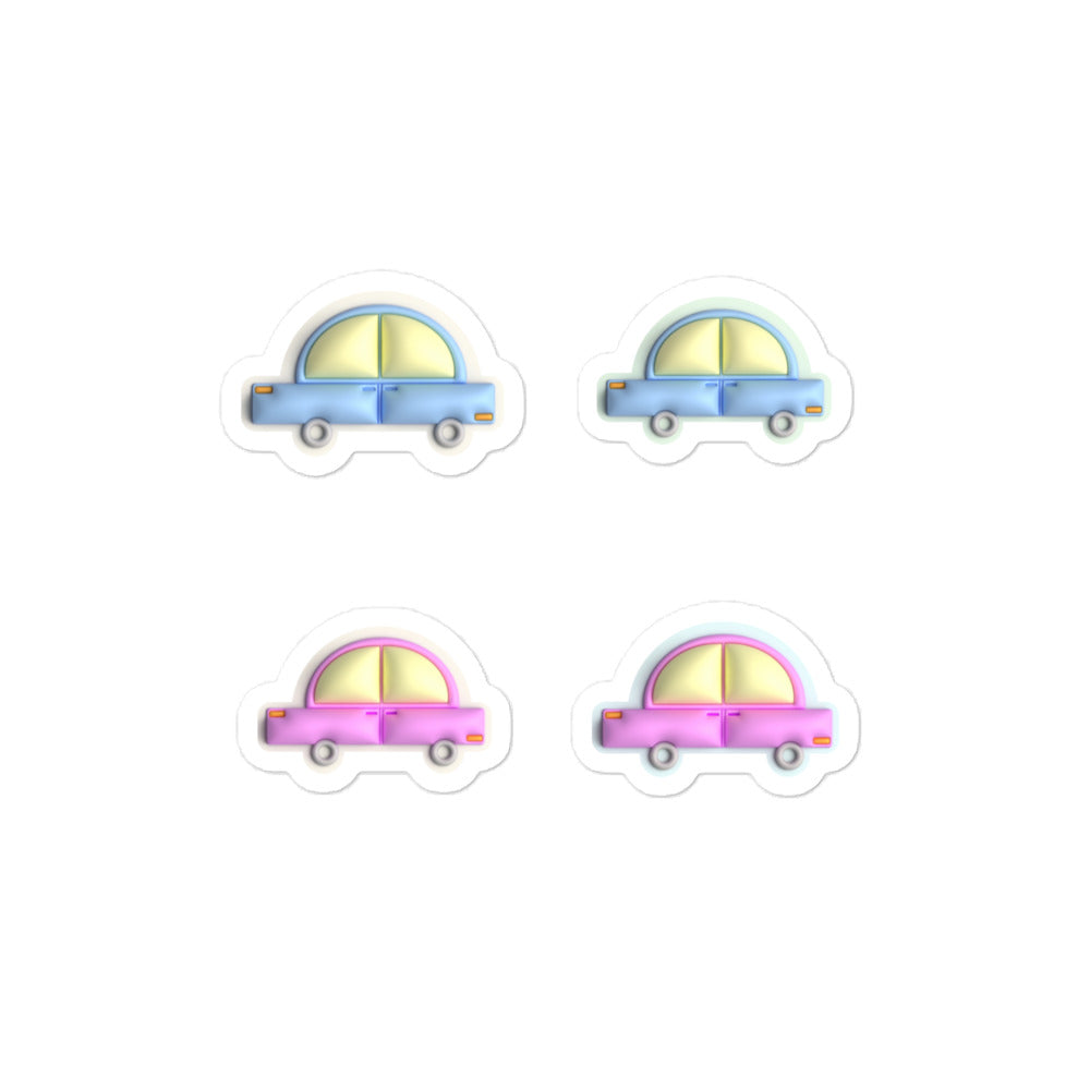 Kiss-Cut Stickers Group Designs 8: pink cars and blue cars