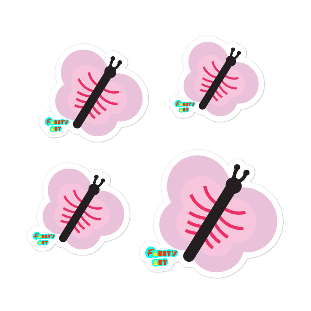 Pink butterfly, Kiss-Cut Sticker