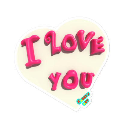 I love you heart, Kiss-Cut Sticker