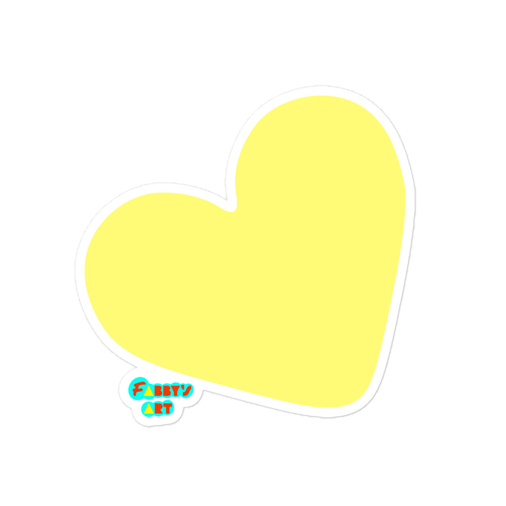 Yellow heart, Kiss-Cut Sticker