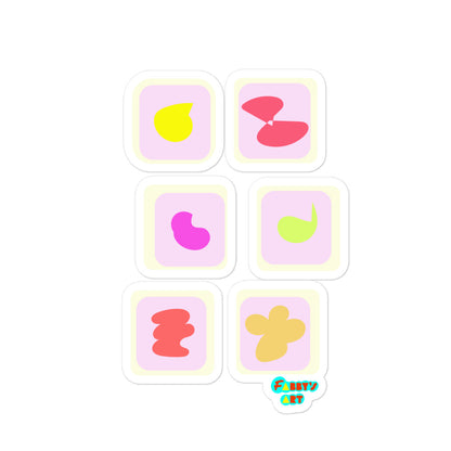 Pink squares in motion, Kiss-Cut Sticker