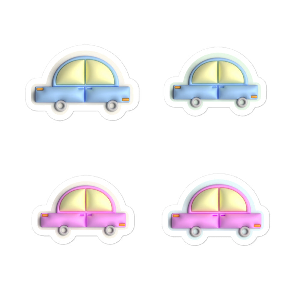 Kiss-Cut Stickers Group Designs 8: pink cars and blue cars