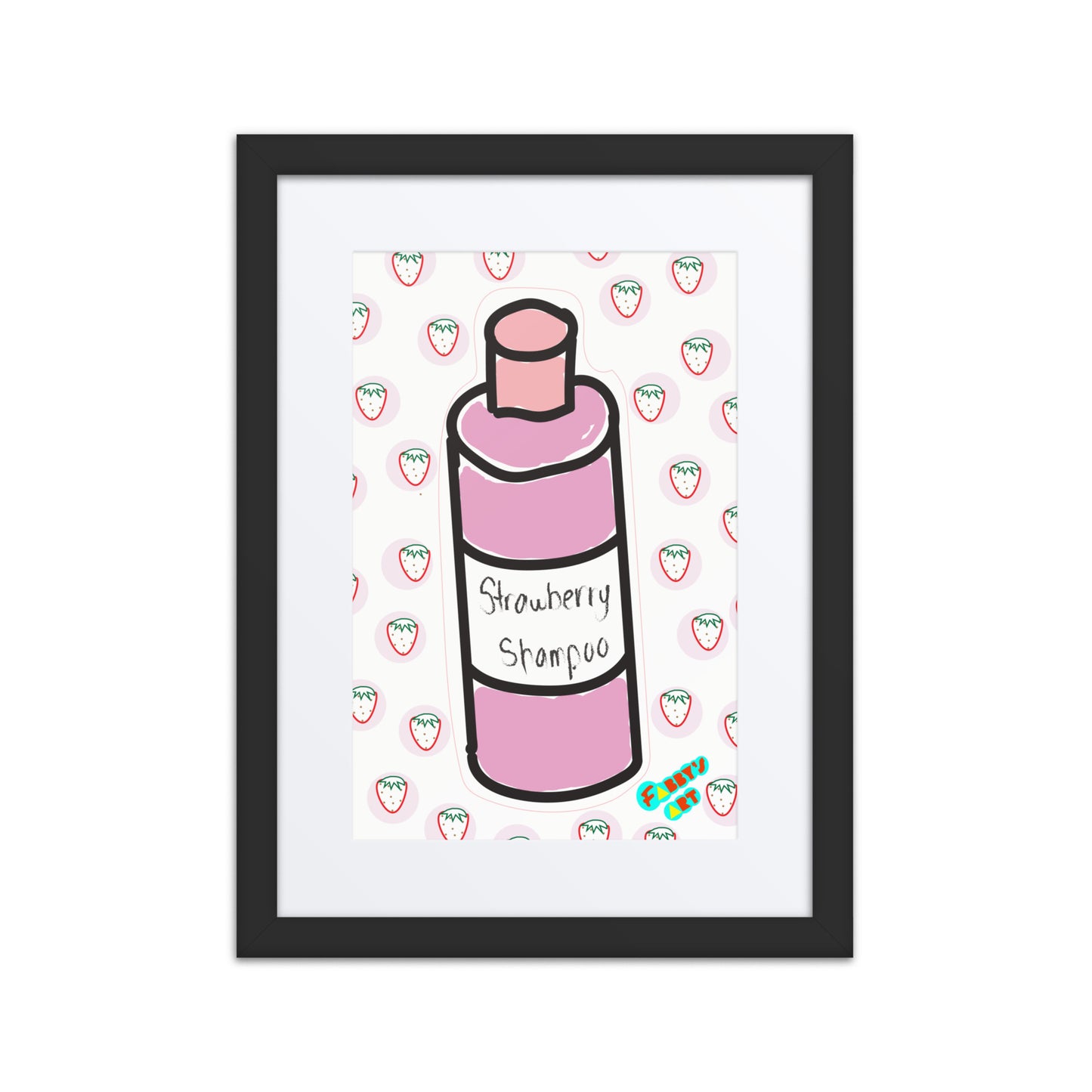 Strawberry shampoo, Framed poster with Mat