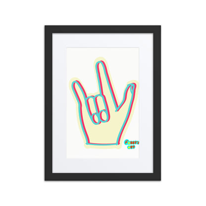 I love you sign language, Framed poster with Mat