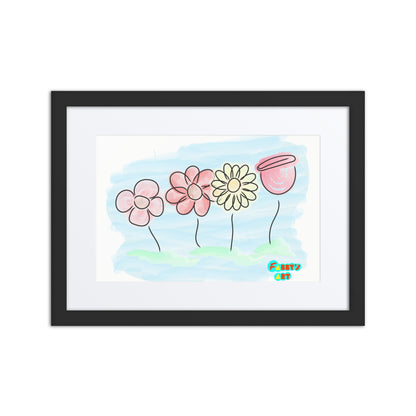 Buying myself four flowers, Framed poster with Mat