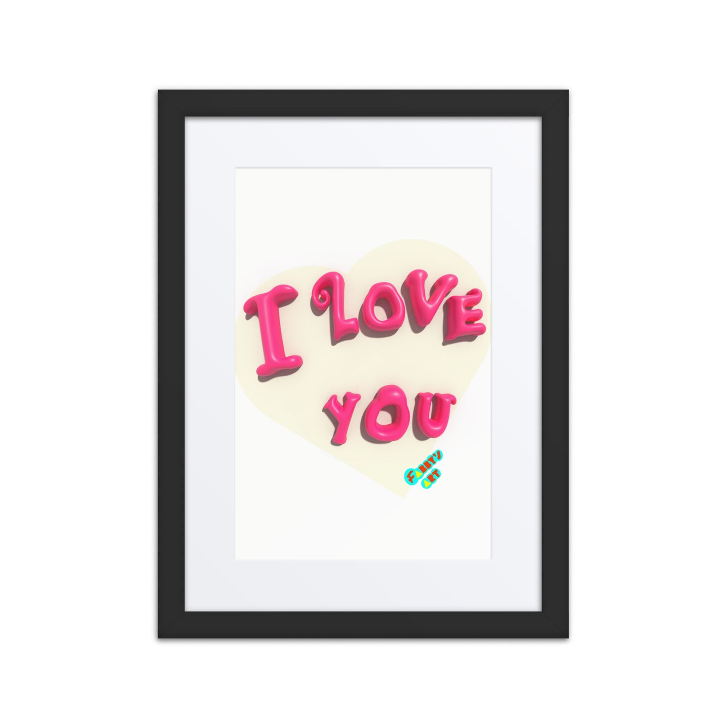 I love you heart, Framed poster with Mat