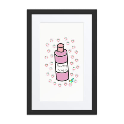 Strawberry shampoo, Framed poster with Mat