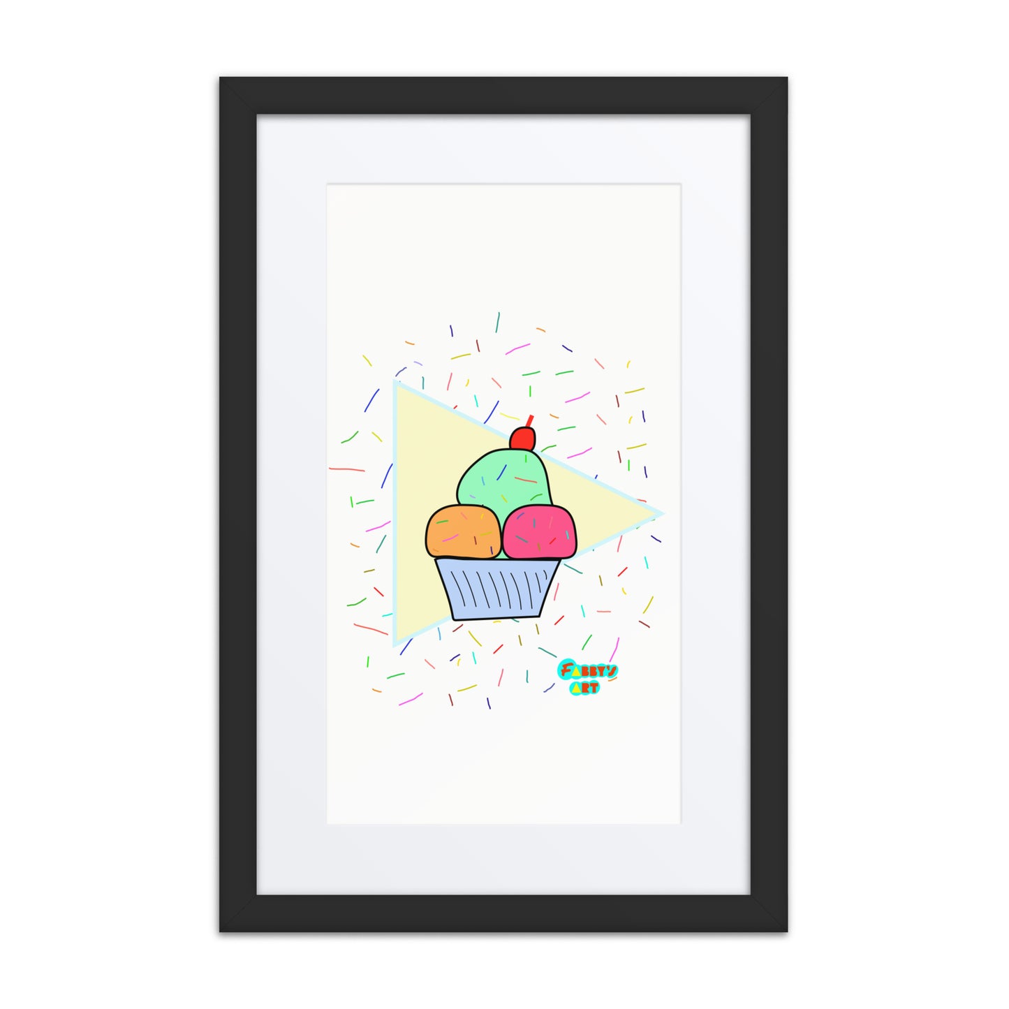 Ice cream time, Framed poster with Mat