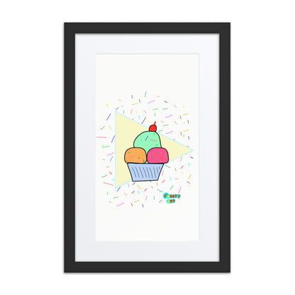 Ice cream time, Framed poster with Mat