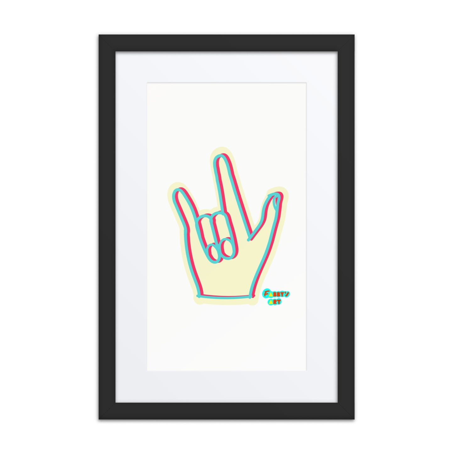 I love you sign language, Framed poster with Mat